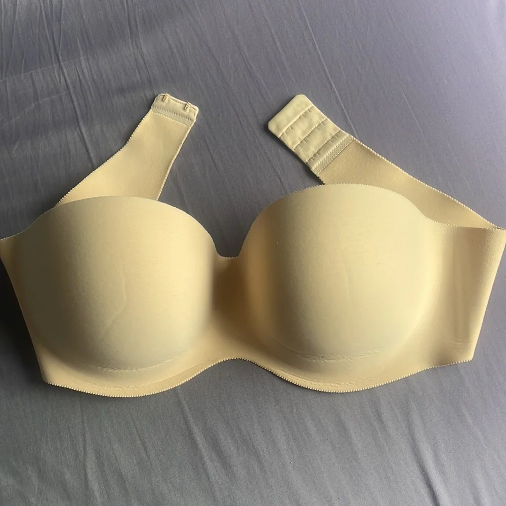 Felina Invisible Seamless Strapless Nude Beige Molded Bra 36B